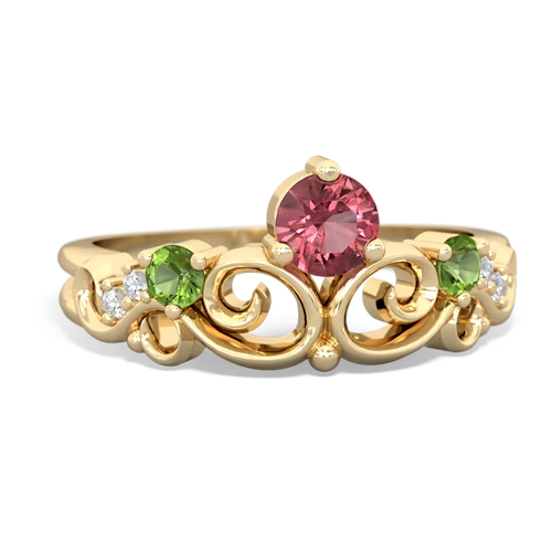 Pink Tourmaline Genuine Pink Tourmaline with Genuine Peridot and  Crown Keepsake ring Ring