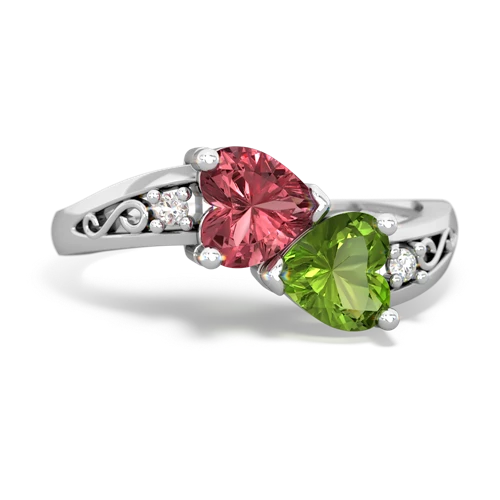 tourmaline-peridot filligree ring