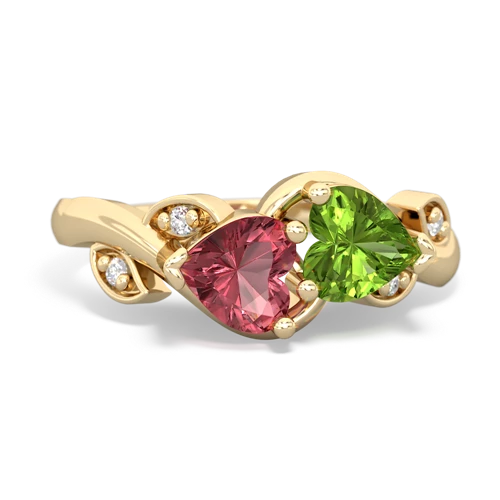 tourmaline-peridot floral keepsake ring