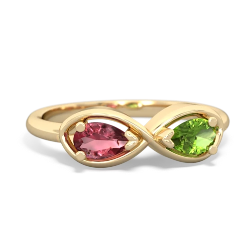 tourmaline-peridot infinity ring