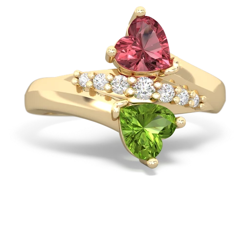 tourmaline-peridot modern ring