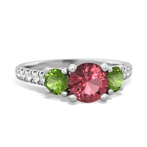 tourmaline-peridot trellis pave ring