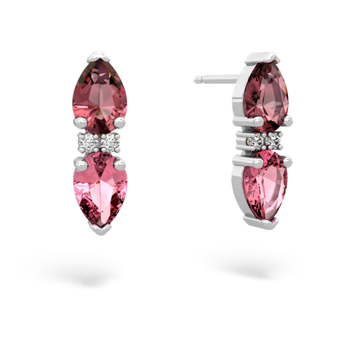 tourmaline-pink sapphire bowtie earrings