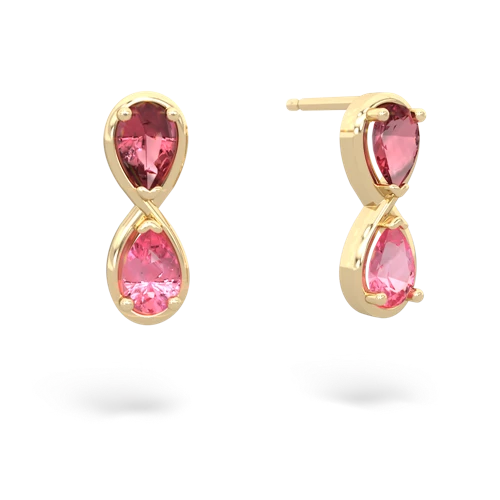 tourmaline-pink sapphire infinity earrings