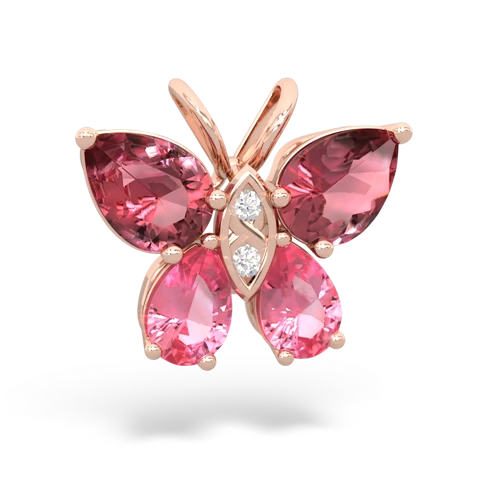 tourmaline-pink sapphire butterfly pendant