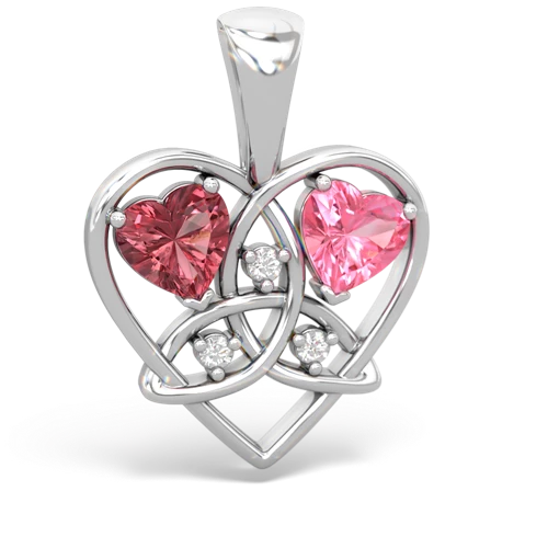 tourmaline-pink sapphire celtic heart pendant