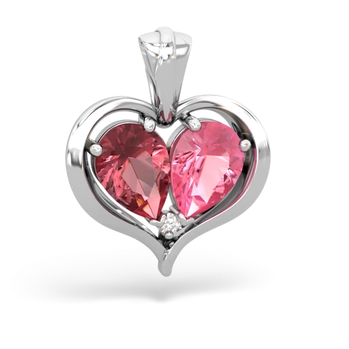 tourmaline-pink sapphire half heart whole pendant