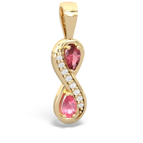 tourmaline-pink sapphire keepsake infinity pendant