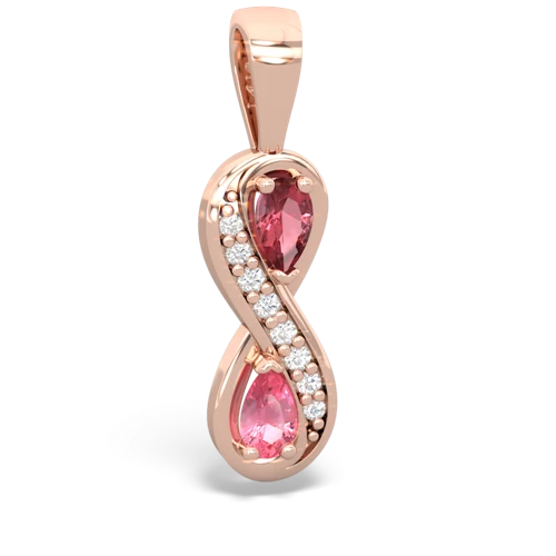 tourmaline-pink sapphire keepsake infinity pendant