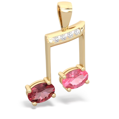 tourmaline-pink sapphire music notes pendant