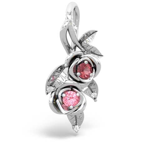 tourmaline-pink sapphire rose vine pendant