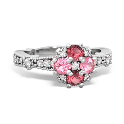 tourmaline-pink sapphire art deco engagement ring