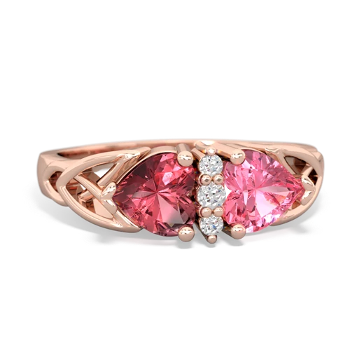 tourmaline-pink sapphire celtic ring