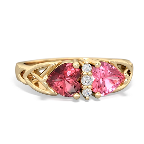 tourmaline-pink sapphire celtic ring