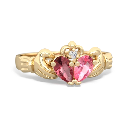 tourmaline-pink sapphire claddagh ring