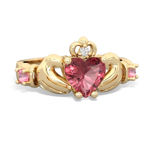 tourmaline-pink sapphire claddagh ring