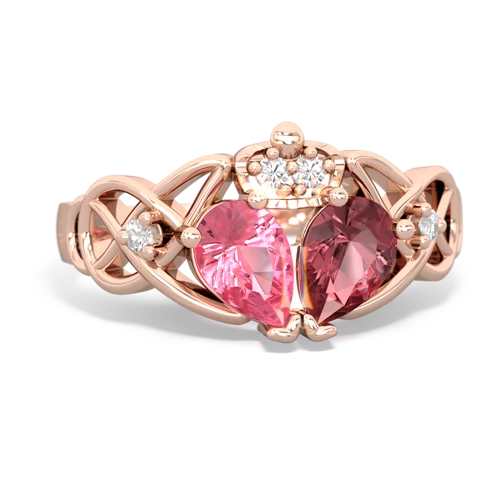 tourmaline-pink sapphire claddagh ring