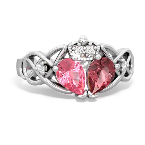 tourmaline-pink sapphire claddagh ring