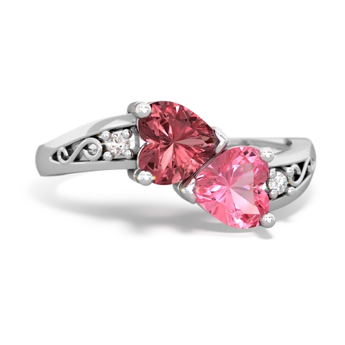 tourmaline-pink sapphire filligree ring