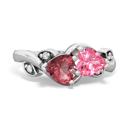 tourmaline-pink sapphire floral keepsake ring