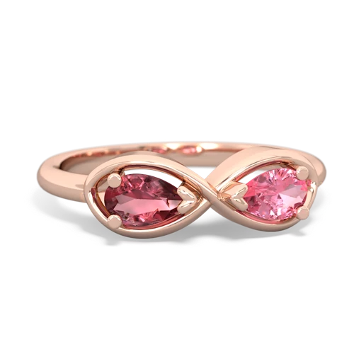 Pink Tourmaline Genuine Pink Tourmaline with Lab Created Pink Sapphire Infinity ring Ring