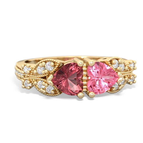 tourmaline-pink sapphire keepsake butterfly ring