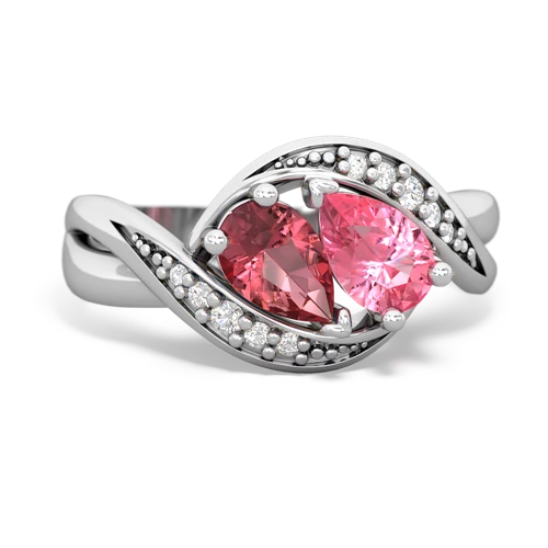 tourmaline-pink sapphire keepsake curls ring