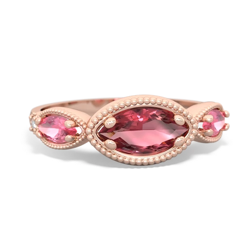 tourmaline-pink sapphire milgrain marquise ring