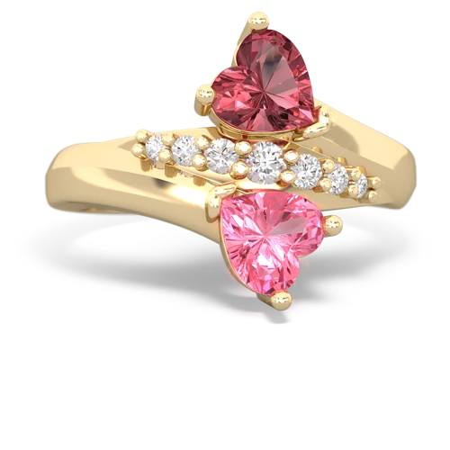 tourmaline-pink sapphire modern ring