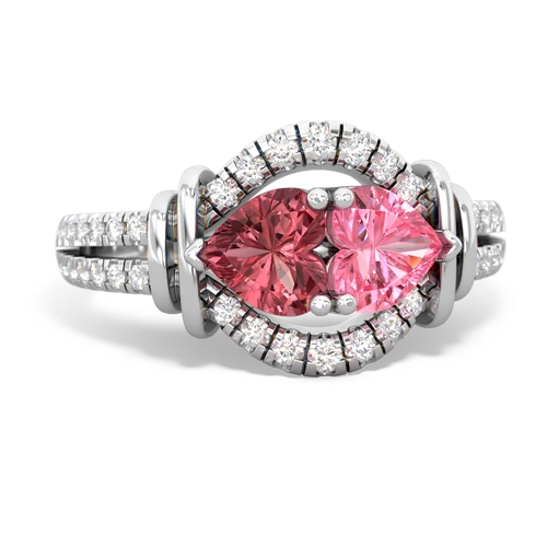 tourmaline-pink sapphire pave keepsake ring