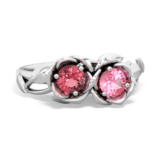 tourmaline-pink sapphire roses ring