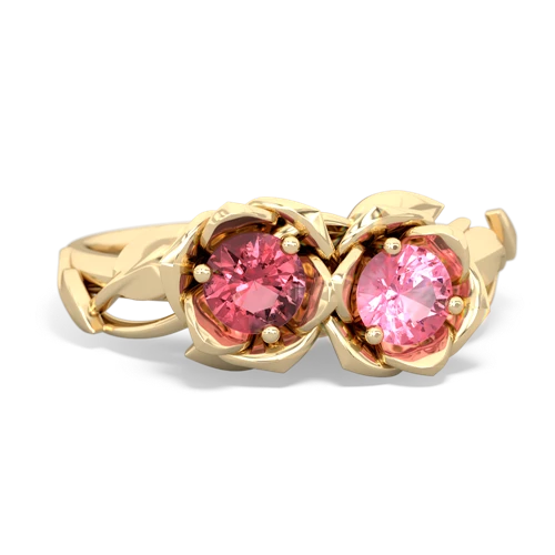 tourmaline-pink sapphire roses ring