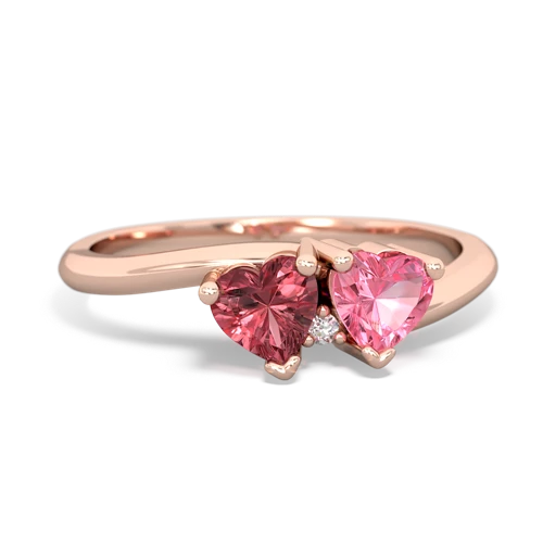 tourmaline-pink sapphire sweethearts promise ring