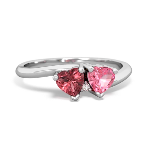 tourmaline-pink sapphire sweethearts promise ring