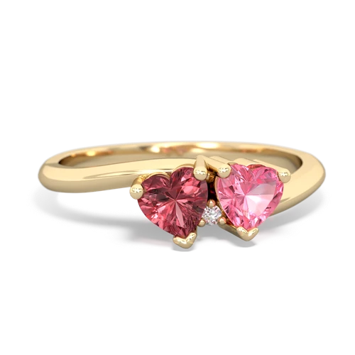 tourmaline-pink sapphire sweethearts promise ring