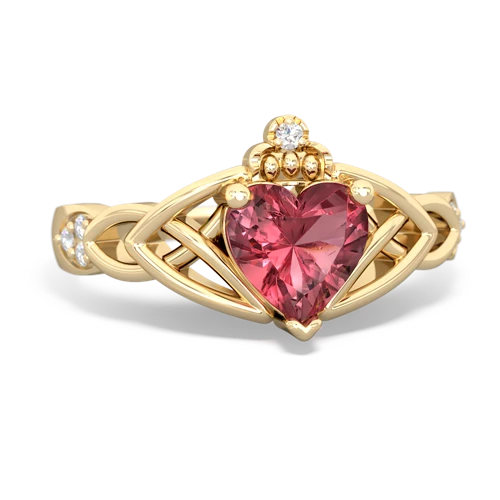 Pink Tourmaline Claddagh Trinity Knot Genuine Pink Tourmaline ring Ring