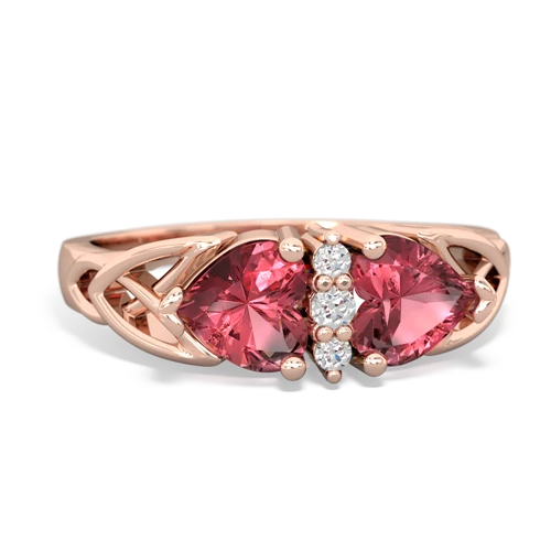 Pink Tourmaline Celtic Trinity Knot Genuine Pink Tourmaline ring Ring