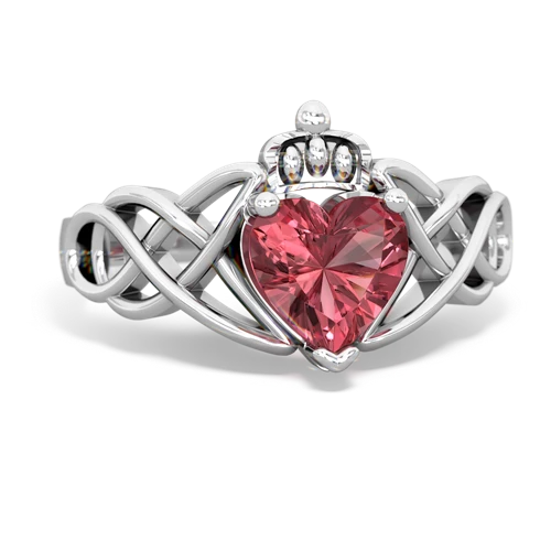 Pink Tourmaline Claddagh Celtic Knot Genuine Pink Tourmaline ring Ring
