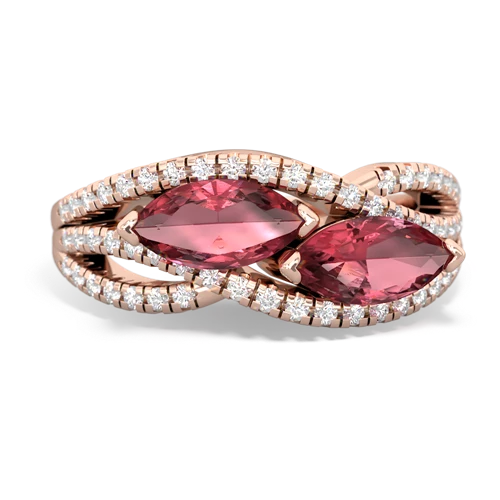 Pink Tourmaline Diamond Rivers Genuine Pink Tourmaline ring Ring