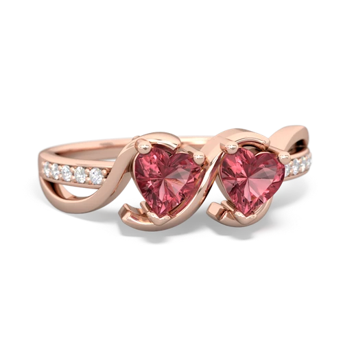 tourmaline double heart ring