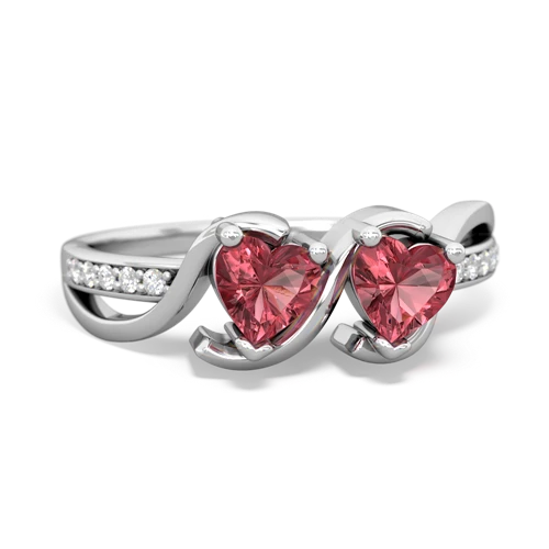 tourmaline double heart ring