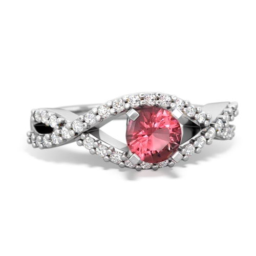 Pink Tourmaline Diamond Twist Genuine Pink Tourmaline ring Ring