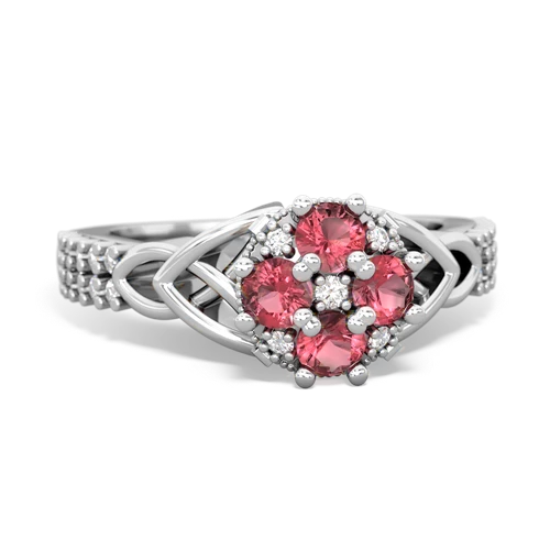 Pink Tourmaline Celtic Knot Engagement Genuine Pink Tourmaline ring Ring