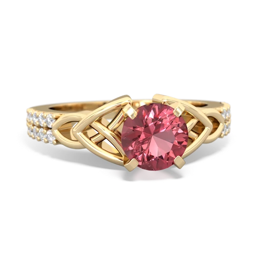 Pink Tourmaline Celtic Knot Engagement Genuine Pink Tourmaline ring Ring