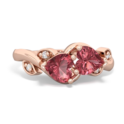 Pink Tourmaline Floral Elegance Genuine Pink Tourmaline ring Ring
