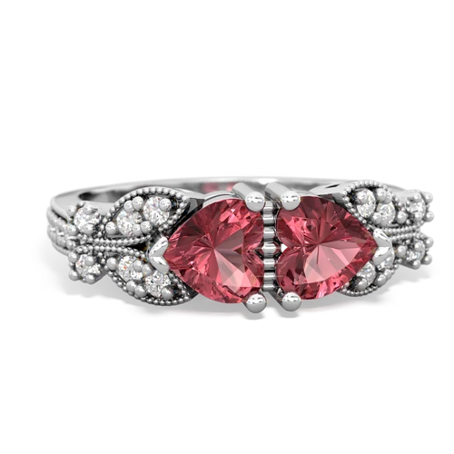 Pink Tourmaline Diamond Butterflies Genuine Pink Tourmaline ring Ring