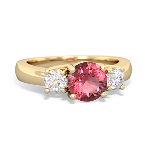 Pink Tourmaline Three Stone Trellis Genuine Pink Tourmaline ring Ring
