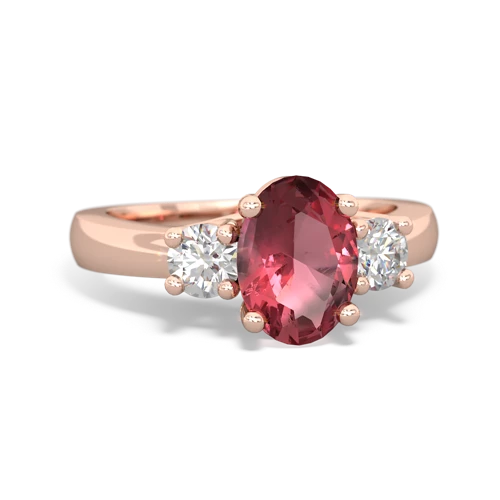 Pink Tourmaline Three Stone Trellis Genuine Pink Tourmaline ring Ring