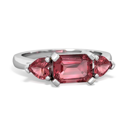 Pink Tourmaline Genuine Pink Tourmaline with  and  Three Stone ring Ring