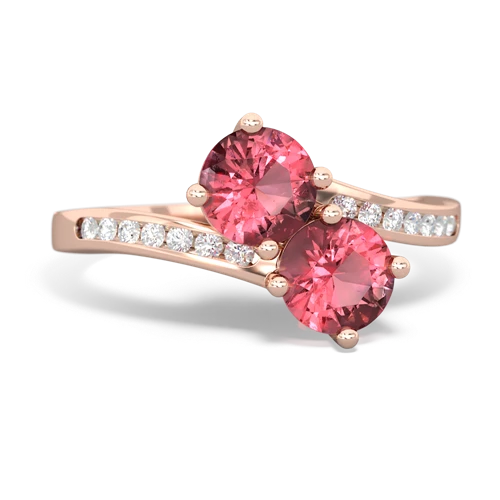 tourmaline two stone channel ring
